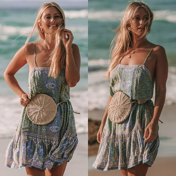 Spell Dresses & Skirts - Jasmine Strappy Mini Dress Jade Spell Designs S